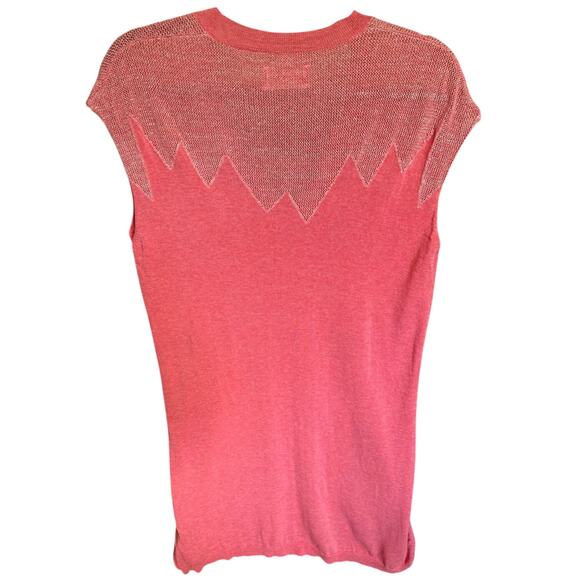 Zadig And Voltaire Rimo Metallic Knit Dress Tee Shirt Mini Coral Pink Size XS - Picture 10 of 16